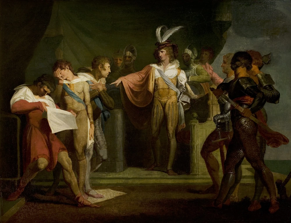  39-Johann Heinrich Füssli-Enrico V', atto II, scena 2, Enrico V alla scoperta dei cospiratori 